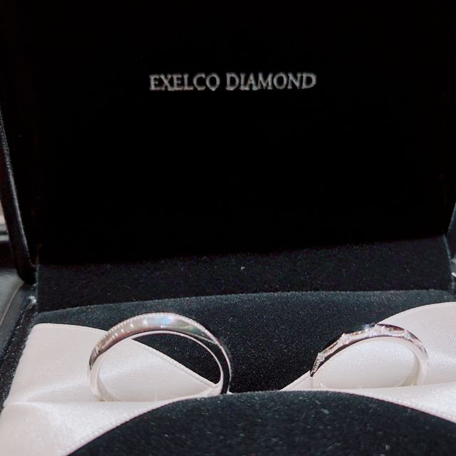 【エクセルコダイヤモンド(EXELCO DIAMOND)の口コミ】 婚約指輪はもらっていないので、結婚指輪はストーンがついているものがい…