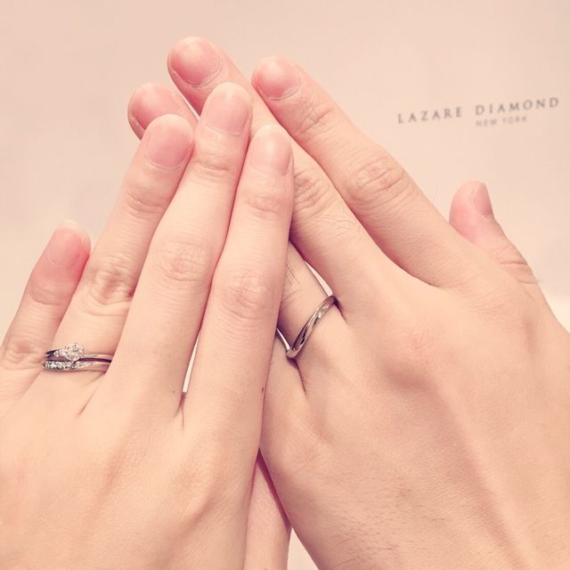 【ラザール ダイヤモンド(LAZARE DIAMOND)の口コミ】 エンゲージリングもラザールダイヤモンドで購入したのですが、マリッジリ…