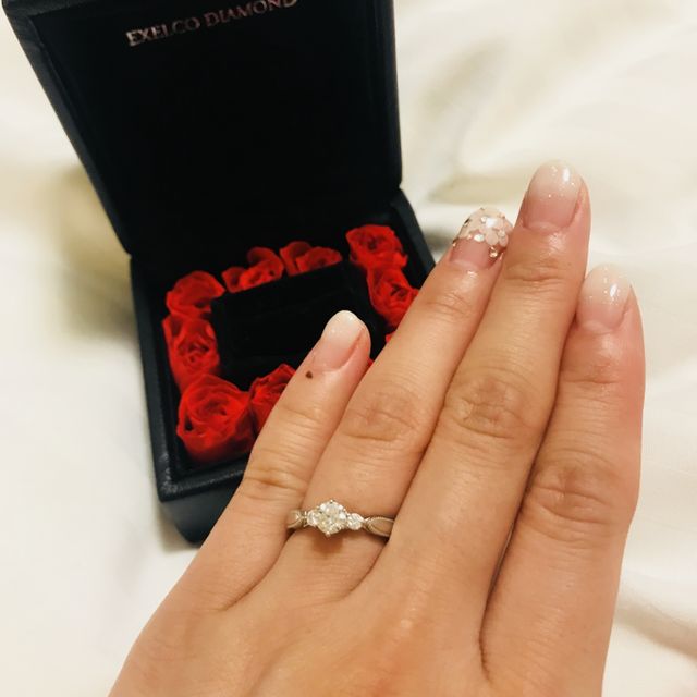【エクセルコダイヤモンド(EXELCO DIAMOND)の口コミ】 プロポーズの際、ぱかっと登場したのは、ローズのケースに入ったダイヤモ…