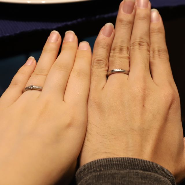【festaria bijou SOPHIA(フェスタリア ビジュソフィア)の口コミ】 夫婦揃って横浜DeNAベイスターズの大ファンということもあり、結婚指輪は…