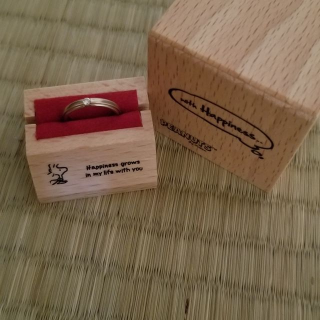 【with Happiness..の口コミ】 二人ともスヌーピーが大好きでまさか結婚指輪があるとは思わず見つけて即…