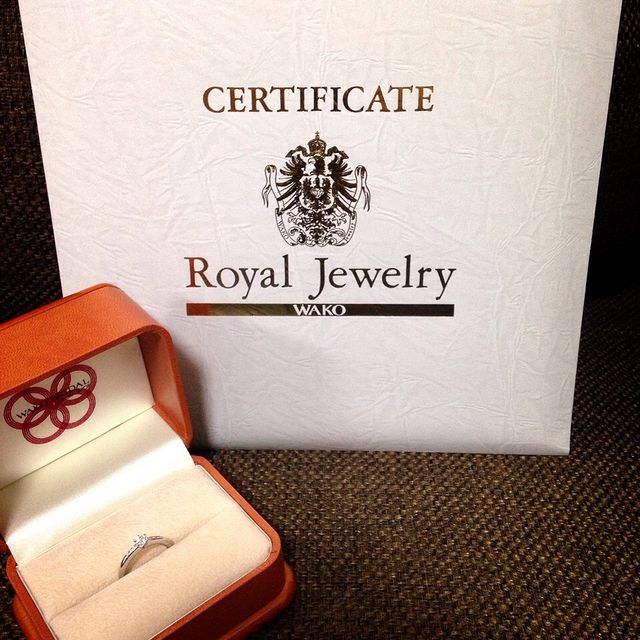 【WAKO BRIDALの口コミ】 画像添付させて頂いておりますのは、婚約指輪です。貰えると思っていなか…
