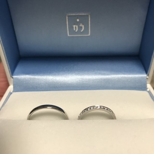 【GALA JEWELRY(ガラジュエリー)の口コミ】 シンプルと迷いましたがやはり試着するとハーフエタニティに惹かれました…