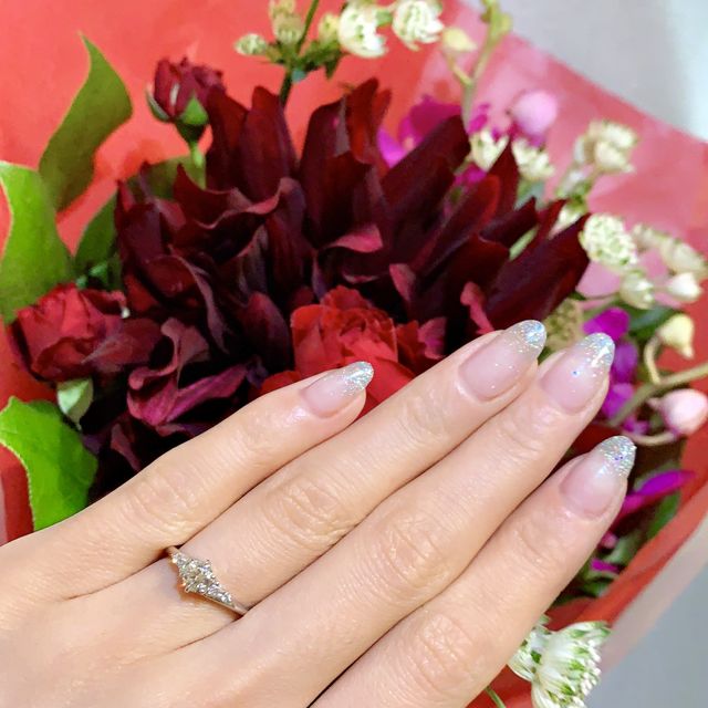 【宝寿堂(ほうじゅどう)の口コミ】 ブランド店舗等いろいろ見ましたが、リングのフォルム・ダイヤの輝き,大き…