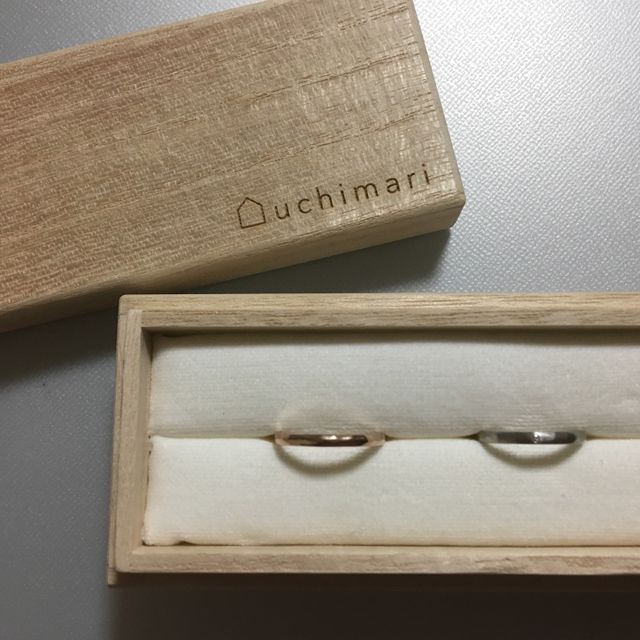 【uchimari(ウチマリ)の口コミ】 2人それぞれで自分が好む素材、デザインを選びました。相手はピンクゴール…