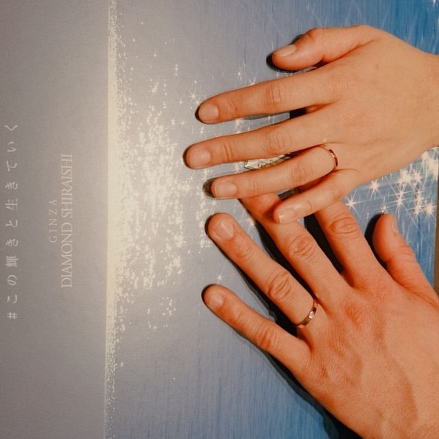 【銀座ダイヤモンドシライシの口コミ】 自分に似合う指輪を即座に試着させていただき、一目惚れをしたので購入し…