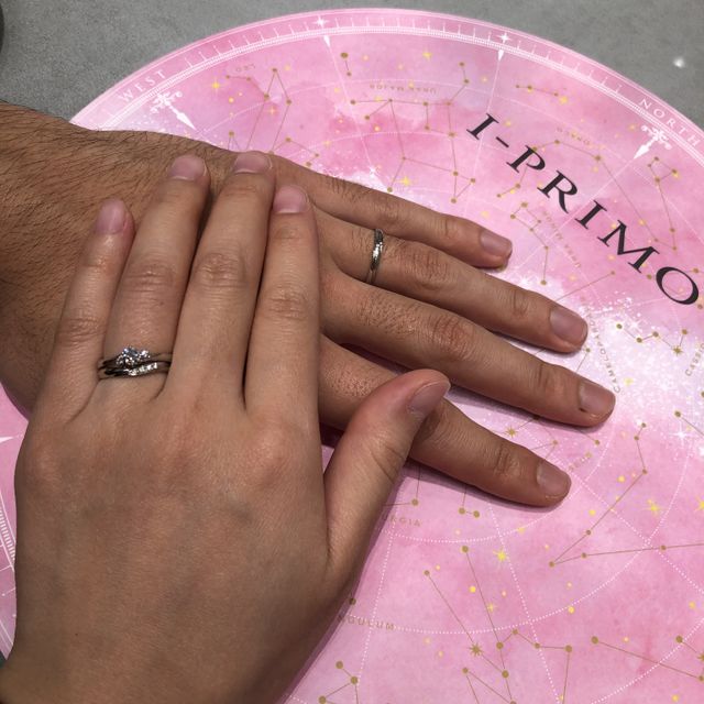 【アイプリモ(I-PRIMO)の口コミ】 エンゲージリングは、可愛さのなかにも華やかさがあり、イベント事につけ…