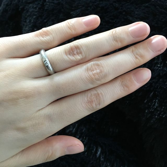 【TRECENTI(トレセンテ)の口コミ】 ミルうちのデザインが可愛い。ダイヤモンドは夫の方は指輪の裏側に入れて…