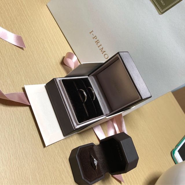 【アイプリモ(I-PRIMO)の口コミ】 彼からアイプリモの婚約指輪を貰ったので、結婚指輪も同じアイプリモにし…
