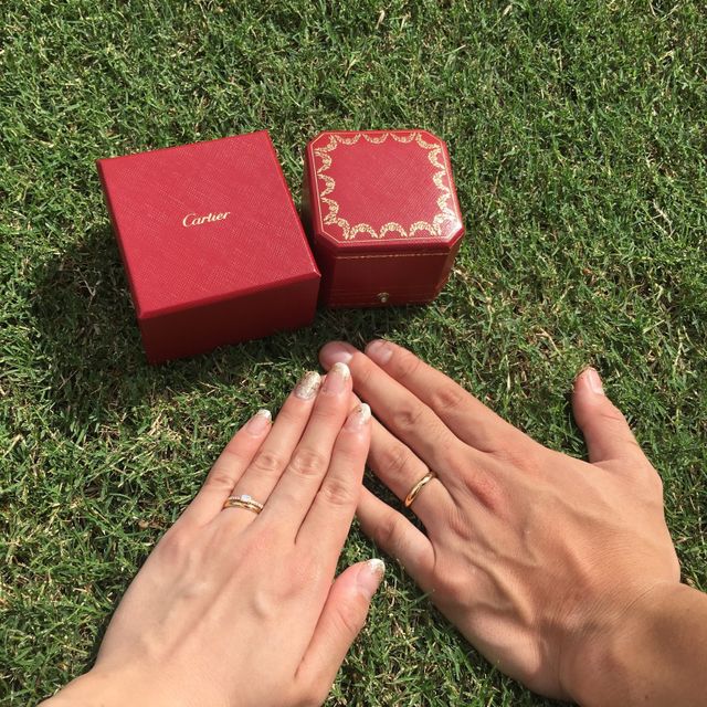 【カルティエ(Cartier)の口コミ】 結婚指輪はシンプルなゴールド、また婚約指輪もゴールド、またはピンクゴ…