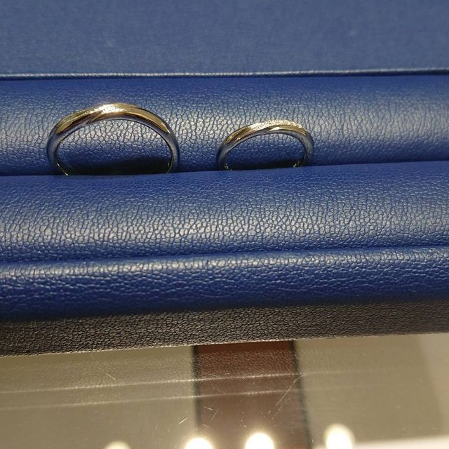 【銀座ダイヤモンドシライシの口コミ】 私たちがマリッジリングを選んだ決め手は、普段のつけ心地の良さとかつシ…