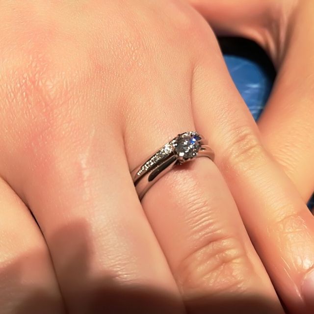 【銀座ダイヤモンドシライシの口コミ】 指輪の付け心地にこだわってた旦那さまが選んだお店で2人とも気に入ったも…