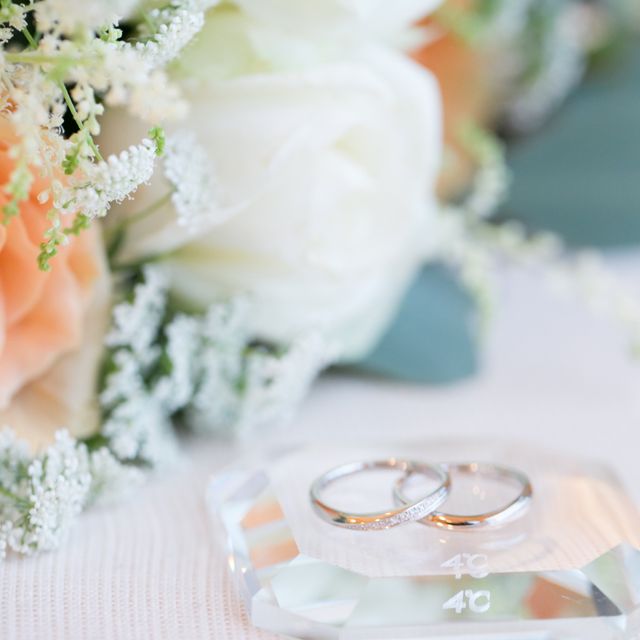 【4℃ BRIDAL(ヨンドシーブライダル)の口コミ】 もともと4℃にあこがれがあり、来店しました。限界までプラチナ割合をたか…