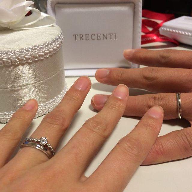 【TRECENTI(トレセンテ)の口コミ】 主人と相談して決めました。「ミル打ち」というデザインに、主人が一目惚…