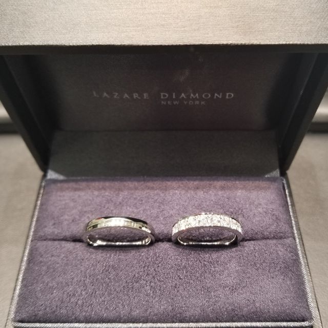 【ラザール ダイヤモンド(LAZARE DIAMOND)の口コミ】 日常生活に支障のないデザインで、幅が細すぎないハーフエタニティを探し…