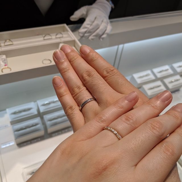 【Ponte Vecchio(ポンテヴェキオ)の口コミ】 ダイヤのハーフエタニティで、かつプラチナとゴールドのコンビを希望して…
