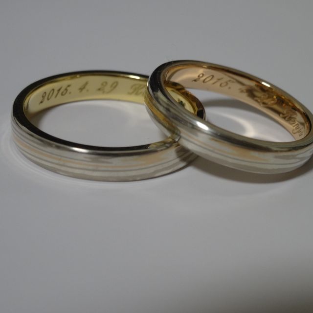 【杢目金屋(もくめがねや)の口コミ】 婚約指輪と同じ金属板（シルバー・ホワイトゴールド・ピンクゴールド）か…