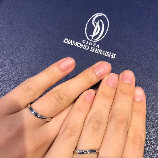 【銀座ダイヤモンドシライシの口コミ】 もともとウェーブタイプの指輪をしようとしていたが、ウェーブの質感が他…