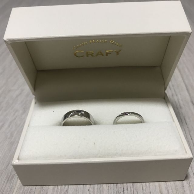 【CRAFY(クラフィ)の口コミ】 思い出に残るようにしたいと思い、手作りにしました。指輪の太さ、加工を…