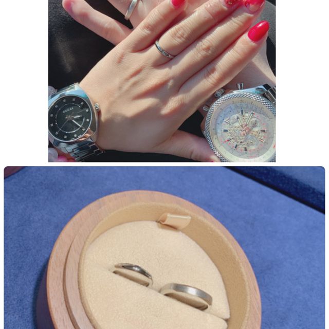 【COLANY(コラニー)の口コミ】 2人とも太めの指輪を探していました。そんな中沢山の指輪を出してくださり…