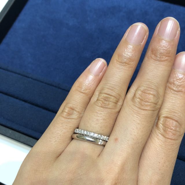 【4℃ BRIDAL(ヨンドシーブライダル)の口コミ】 エタニティリング、写真はプラチナですが、ピンクゴールドでオーダーしま…