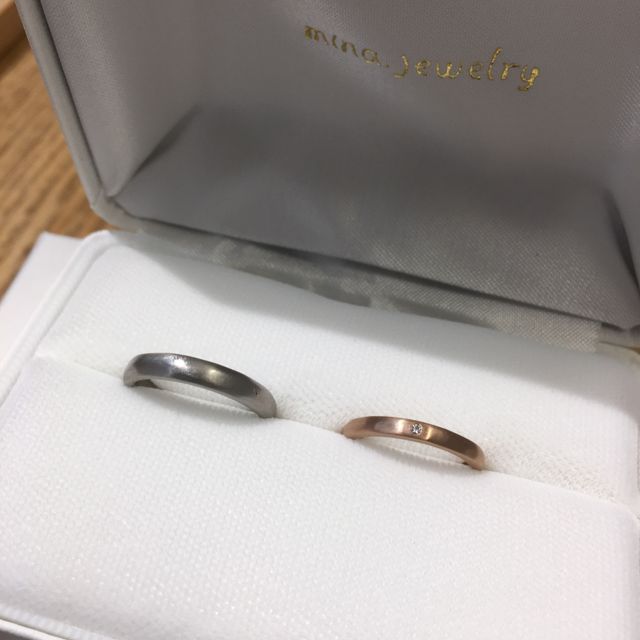 【mina.jewelry(ミナジュエリー)の口コミ】 自分たちで、色や形、デザインなどオーダーできるところが良かったです。…