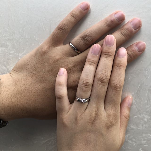 【アイプリモ(I-PRIMO)の口コミ】 結婚指輪はダイヤモンドがたくさん付いている物よりも、シンプルにダイヤ…