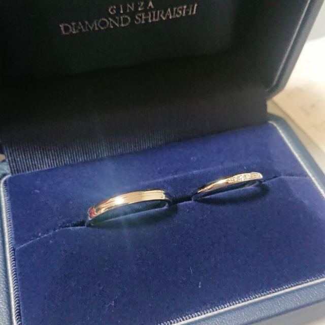 【銀座ダイヤモンドシライシの口コミ】 婚約指輪を銀座ダイヤモンドシライシで購入したので、結婚指輪も同じとこ…