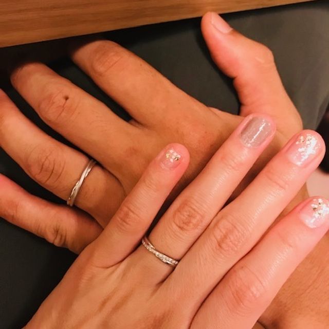 【ヴァンドーム青山(VENDOME AOYAMA)の口コミ】 婚約指輪と結婚式はなかったため、
「結婚指輪は100％納得のいくデザイン…