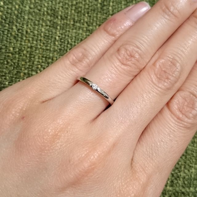 【カオキ　ダイヤモンド専門卸直営店の口コミ】 小さなダイヤが1石ついたプラチナリングを探していました。ハイブランドに…