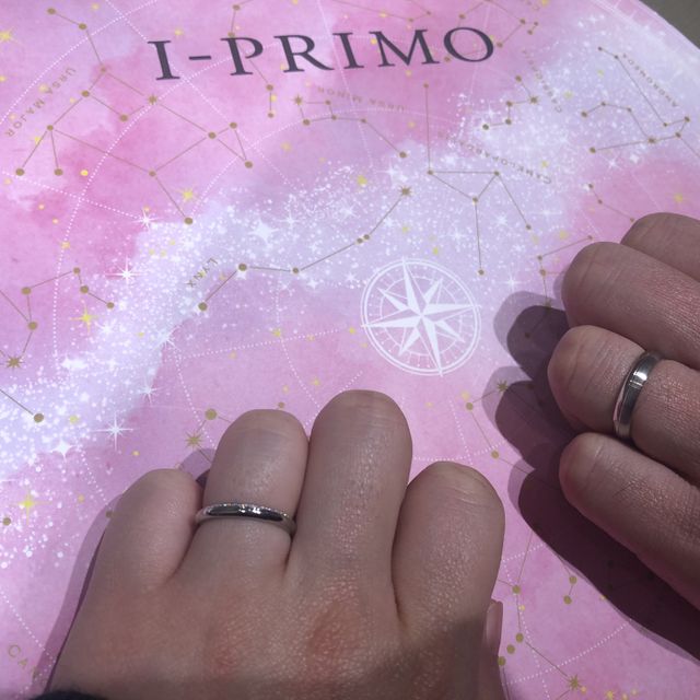 【アイプリモ(I-PRIMO)の口コミ】 旦那さんもわたしも一緒にきにいったペアの結婚指輪でした。太さがほしい…