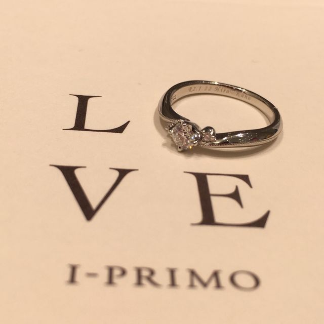 【アイプリモ(I-PRIMO)の口コミ】 リングのデザイン…リングにメレ（小さい点々）が付いているのが、…
