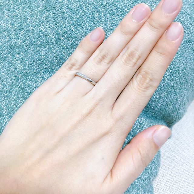 【アイプリモ(I-PRIMO)の口コミ】 せっかくなので、シンプルな中にもダイヤがたくさんついているものが希望…