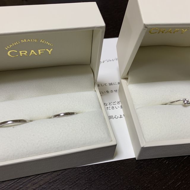 【CRAFY(クラフィ)の口コミ】 手作りで考えていて、結婚指輪と婚約指輪をどちらも一緒にセットでできる…
