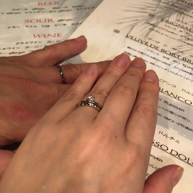 【銀座ダイヤモンドシライシの口コミ】 担当の方が数ある指輪の中から希望に合ったものをいくつか持ってきていた…