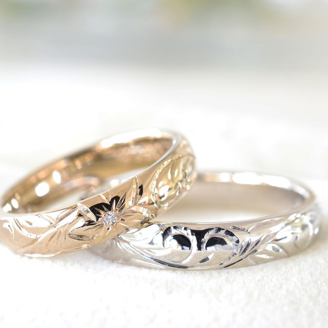 【湘南彫金工房 andfuseの口コミ】 デザインはハワイアン彫刻と決めていました。加えて指輪の形や柄や素材も…