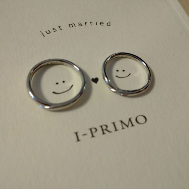 【アイプリモ(I-PRIMO)の口コミ】 ペアで並べてもかわいく、控えめにダイヤが入っているデザインがとてもか…