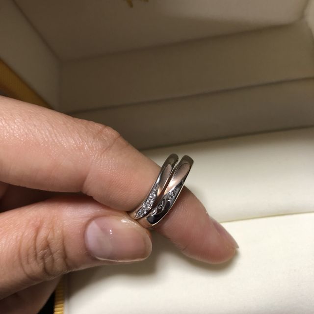 【ケイウノ ブライダル(K.UNO BRIDAL)の口コミ】 もともとケイウノさんのデザインにあった、２つ合わせるとハートになるも…