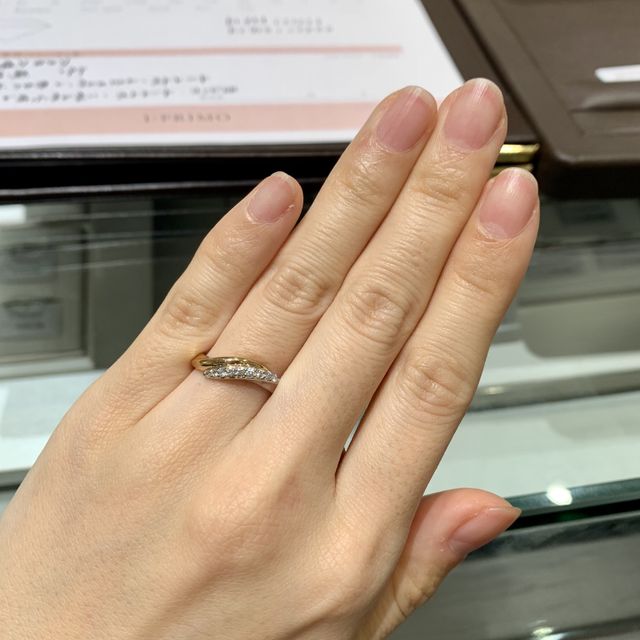 【アイプリモ(I-PRIMO)の口コミ】 華やかな雰囲気のものを数点ご提案いただいた中から、こちらは特にピンク…