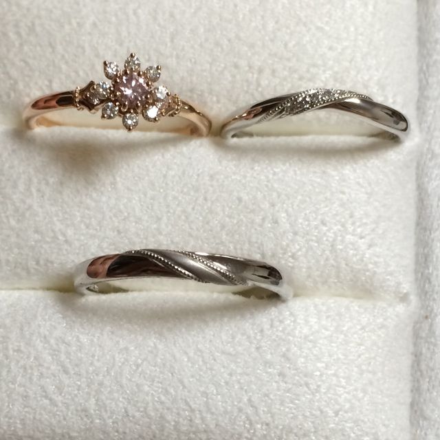 【LUCIE(ルシエ)の口コミ】 婚約指輪のデザイン。一粒ダイヤのプラチナの婚約指輪があまり好きではな…