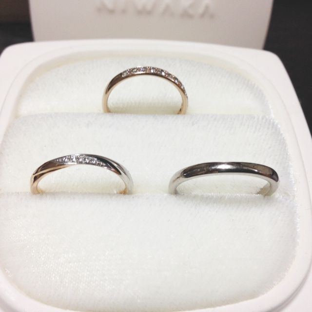 【俄(にわか)の口コミ】 特に結婚指輪の雪佳景のピンクゴールドとプラチナの2色使いに一目惚れでし…