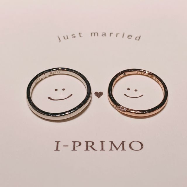 【アイプリモ(I-PRIMO)の口コミ】 結婚指輪はデザイン重視＆婚約指輪と合わせた際に綺麗に見える形のものを…