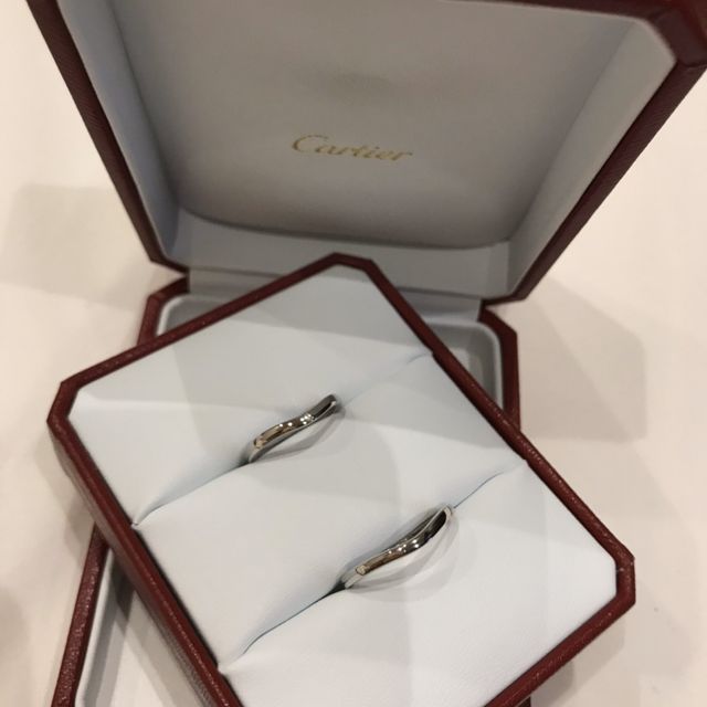 【カルティエ(Cartier)の口コミ】 結婚指輪はカルティエと決めていました。指が少しでも細く見えるようにカ…