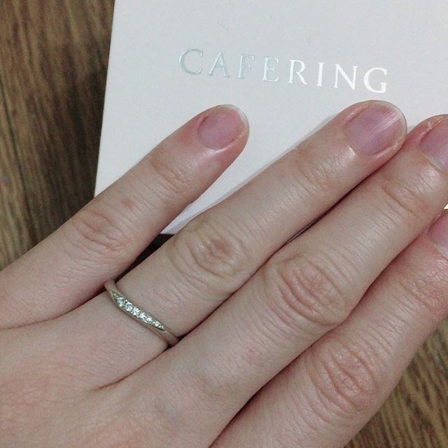 【CAFERING(カフェリング)の口コミ】 色々なブランドの指輪を試着させてもらった中で、つけ心地が一番良かった…