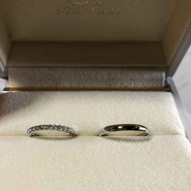 【YUKIZAKI BRIDAL(ユキザキブライダル)の口コミ】 旦那の方は、仕事で曲がりやすいため、シンプルで強度が強いものを希望し…