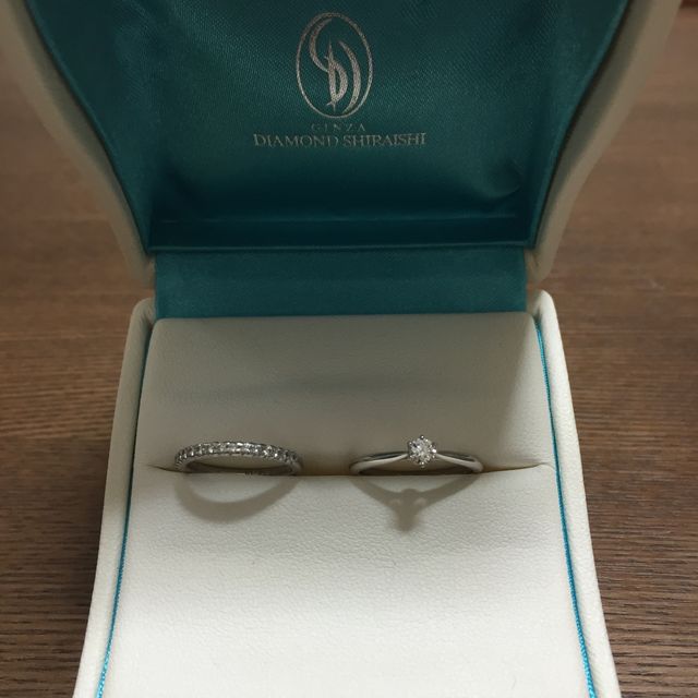 【銀座ダイヤモンドシライシの口コミ】 もともとハーフエタニティが欲しかったのですが、購入したデザインは側面…