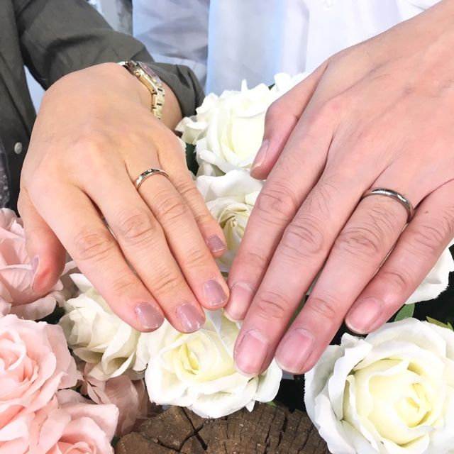 【Hamri(ハムリ)の口コミ】 2人でデザインを決めて型取りまでを手作りしました。シンプルながら、埋め…