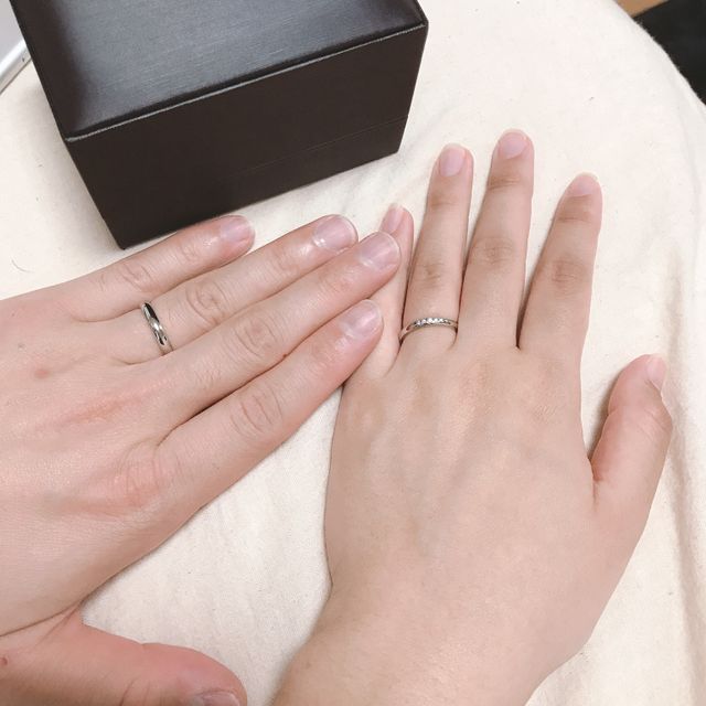 【ラザール ダイヤモンド(LAZARE DIAMOND)の口コミ】 夫が先に婚約指輪をここで購入してくれていたため、合わせて着けた時のバ…