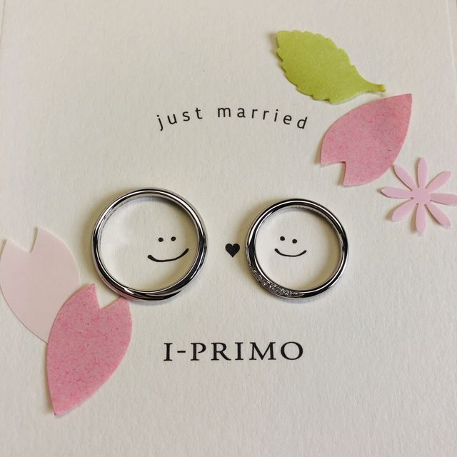 【アイプリモ(I-PRIMO)の口コミ】 婚約指輪がソリテールだったこともあり、結婚指輪はラインメレがいいとい…