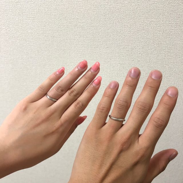【銀座ダイヤモンドシライシの口コミ】 付き合っていた時から着けていたペアリングのデザインが気に入っていたの…